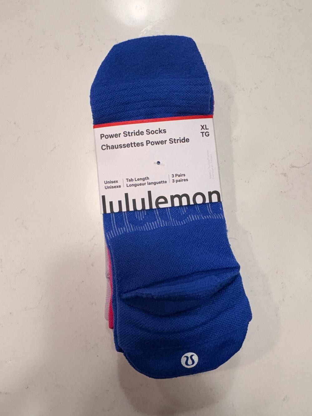 NWT Lululemon Power Stride Socks - Tab Length - 3 pairs - XL - $38 MSRP